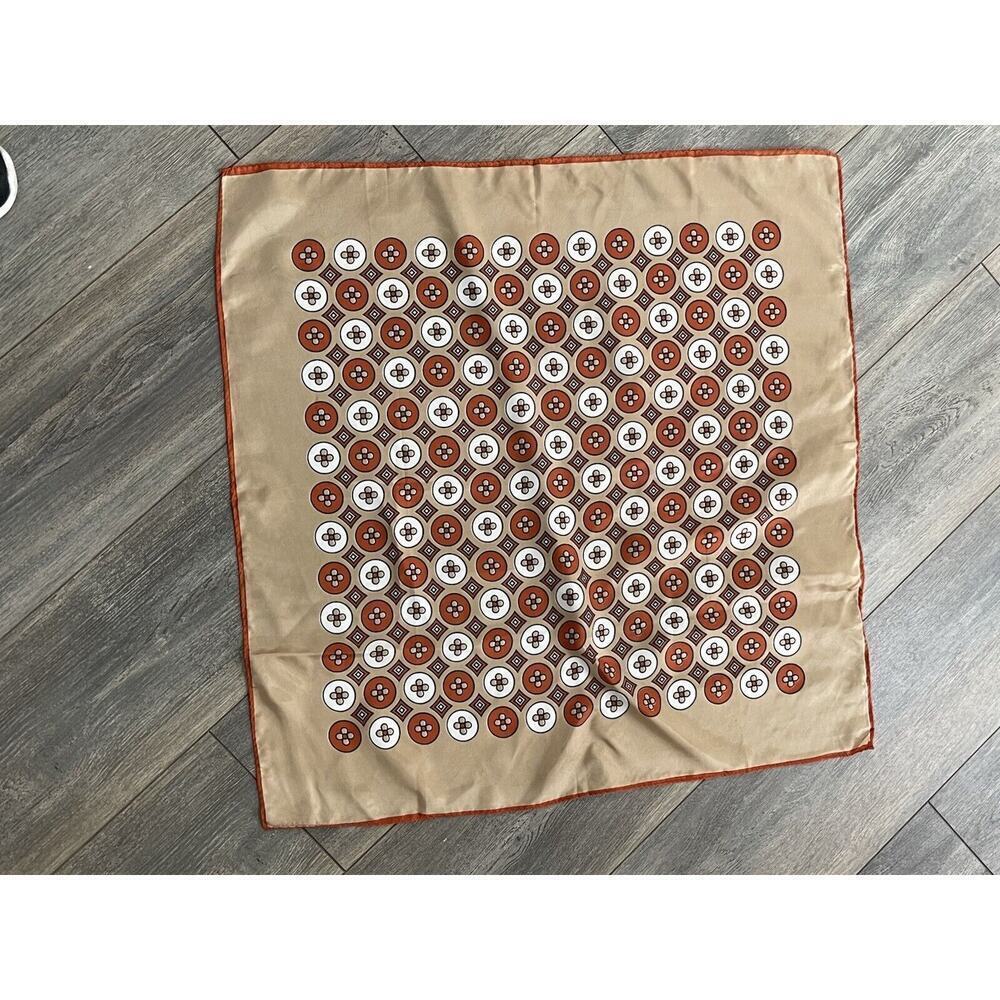 Vintage Scarf Silk Square Geometric 26” Color Block Career Multi-functional